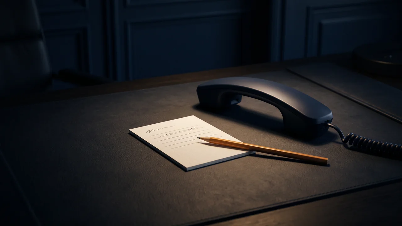 Telephone handset and prepared callback note