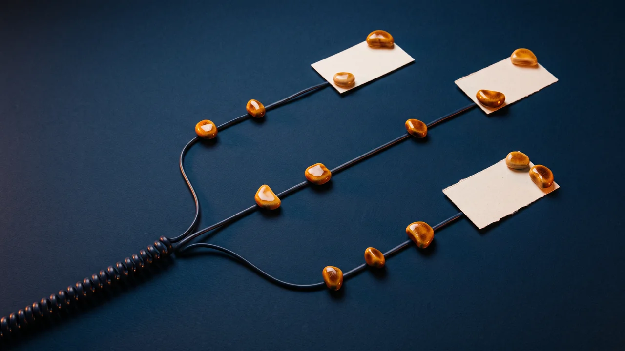 Three illustrated call routes with marked endpoints